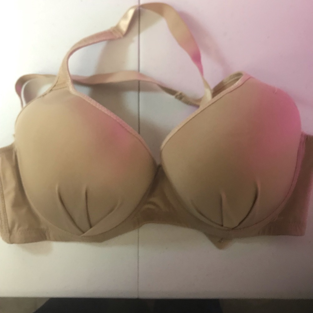 Padded push up bra crossed back